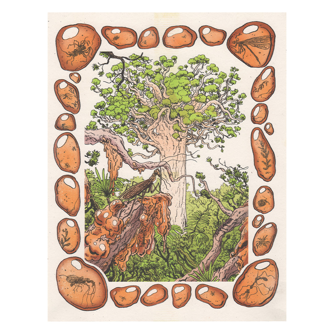 The Amber Tree Riso Print