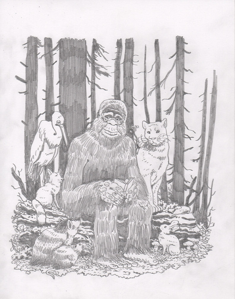 Bigfoot Reading Club Original Art