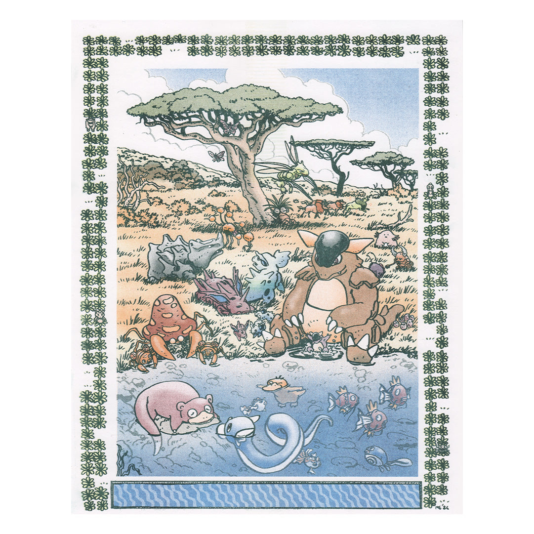 Kanto Safari Zone Riso Print
