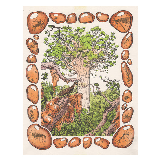 The Amber Tree Riso Print