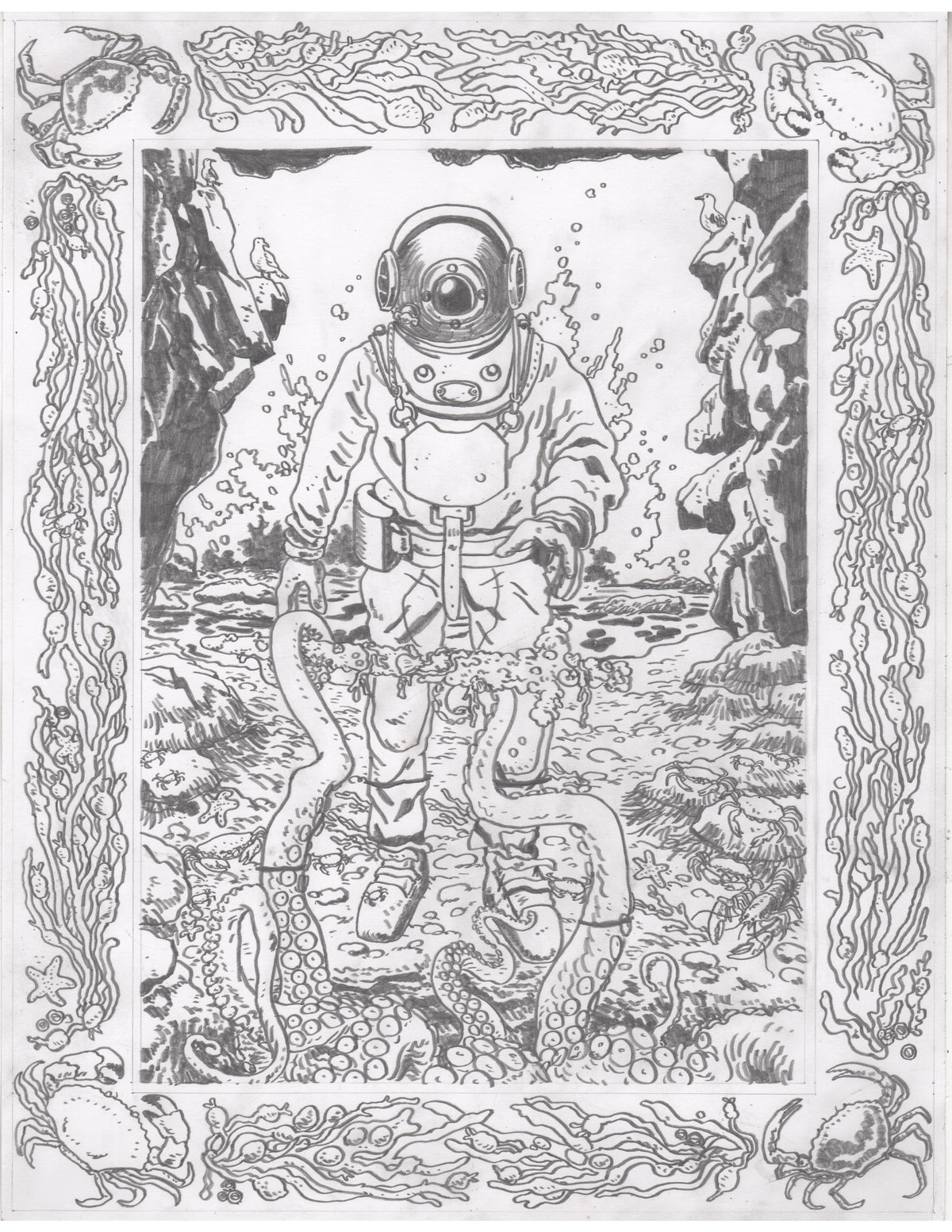 Diver's Ascension Original Art