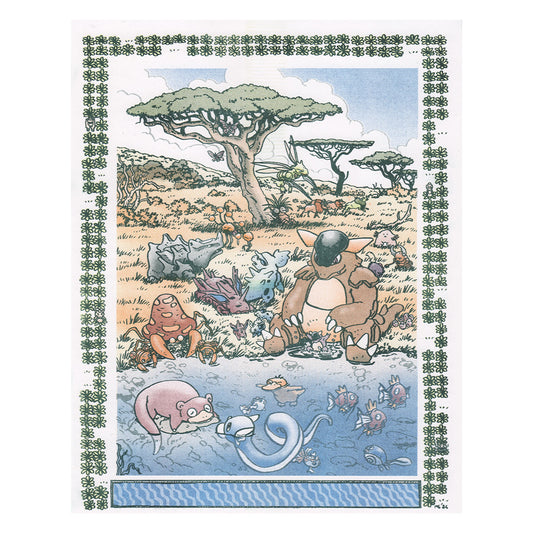 Kanto Safari Zone Riso Print